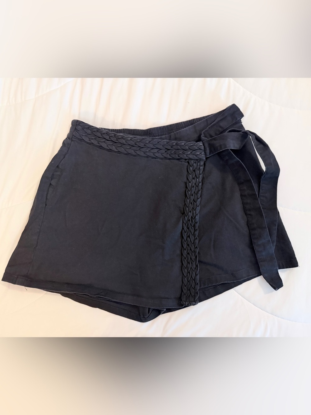 Entro Black Braided Wrap Skort